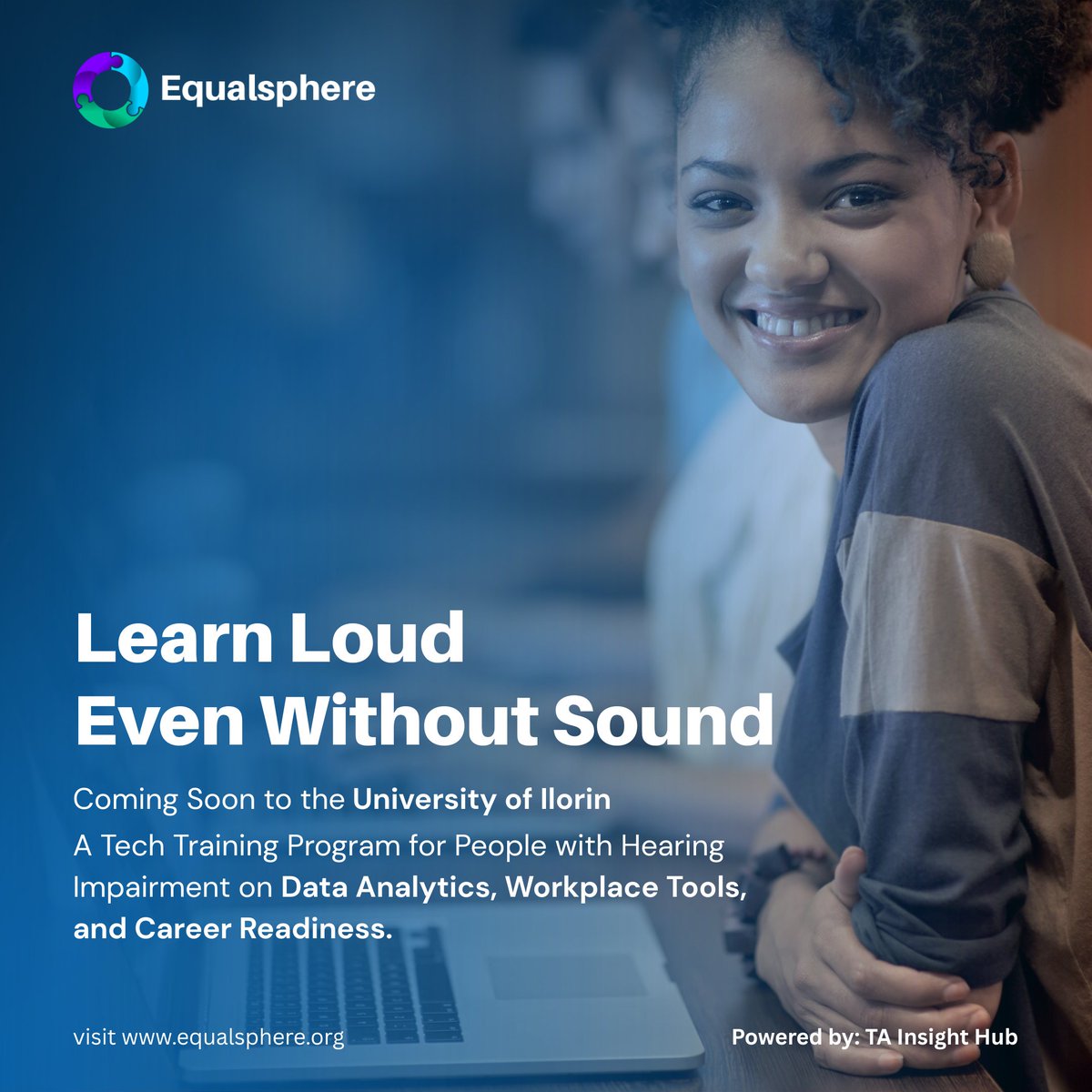 equalsphere's tweet image. Tech has no sound limits — and neither should opportunities.

Beyond Sound is a groundbreaking training initiative that empowers individuals with hearing impairments to gain high-demand digital skills.

#BeyondSound #TogetherForInclusion #TechForGood #EmpowermentThroughTech