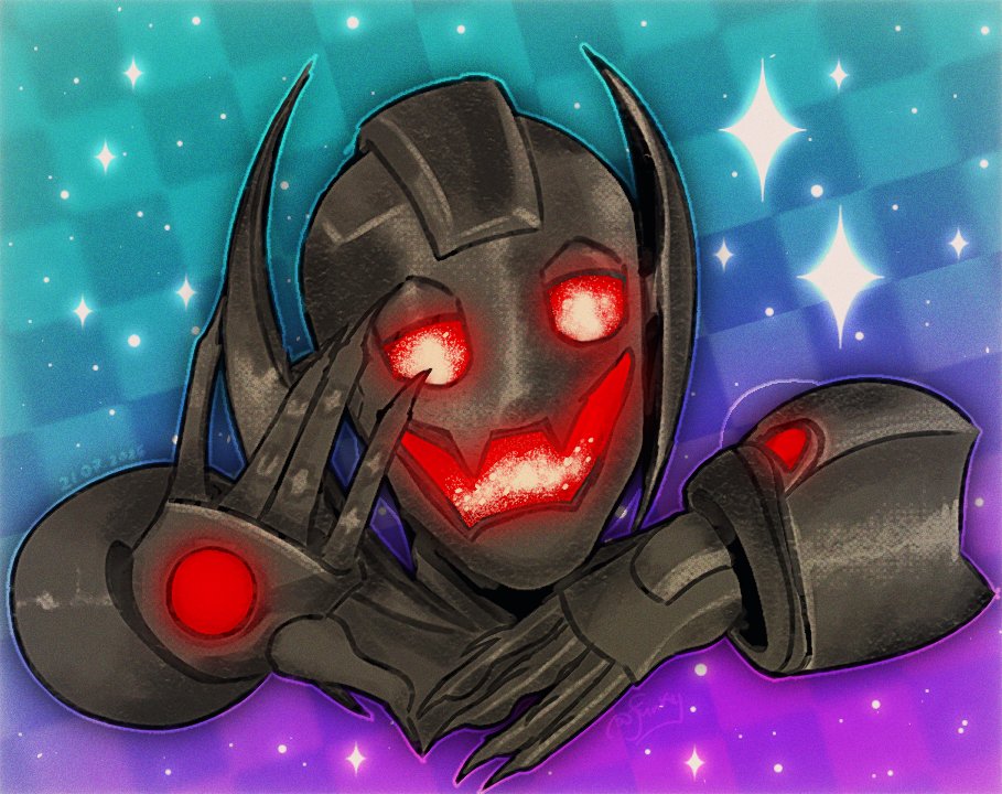funkycave's tweet image. tried drawing this drama queen in my style.. ik it looks horrible, but i love him &lt;33
#ultron
#Marvel
#IronManandhisAwesomeFriends
