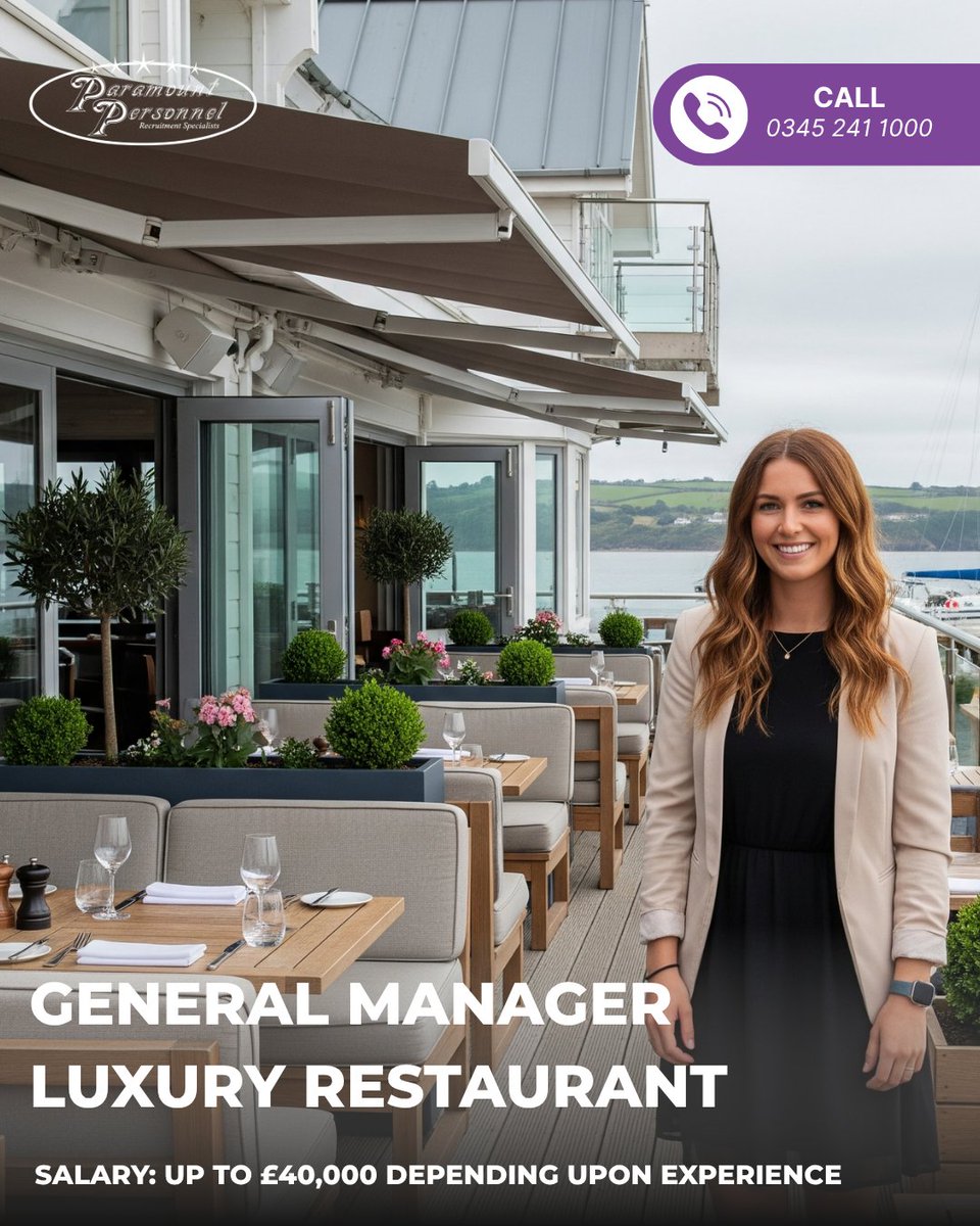 Elevate your hospitality career! Paramount Personnel seeks a General Manager for a luxury restaurant in scenic Padstow, Cornwall, offering up to £40k. Lead a top-tier team and enhance dining experiences in a stunning environment. paramountpersonnel.com/vacancy/genera…