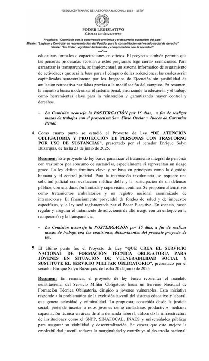 Los puntos de la Reunión de Comisión de la fecha 21/07/25, quedaron de la siguiente manera: