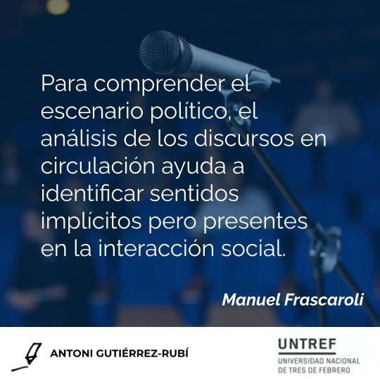 ideograma's tweet image. 🎙️En la Diplomatura en Comunicación Política y Campañas Electorales que dirige @antonigr en @UNTREF, @frascaroli expuso sobre la utilidad de analizar los discursos sociales para comprender mejor el contexto político.