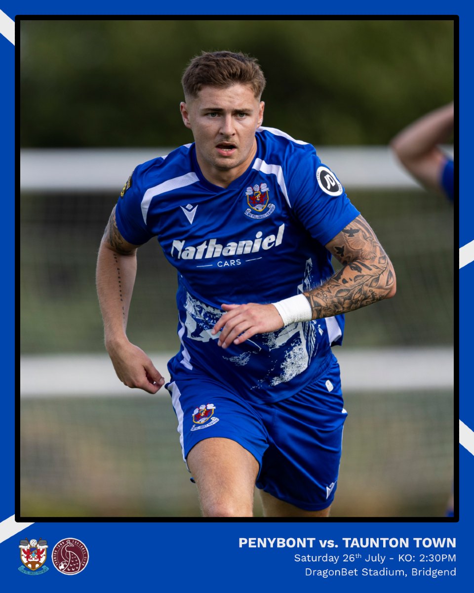 PenybontFC_'s tweet image. NEXT UP: We finish our pre-season preparations on Saturday afternoon at the DragonBet Stadium against Taunton Town.

📆 Sat 26 July / KO 14:30
🎟️ Tickets available online or on entry: app.fanbaseclub.com/club/penybont-…

#WeArePenybont