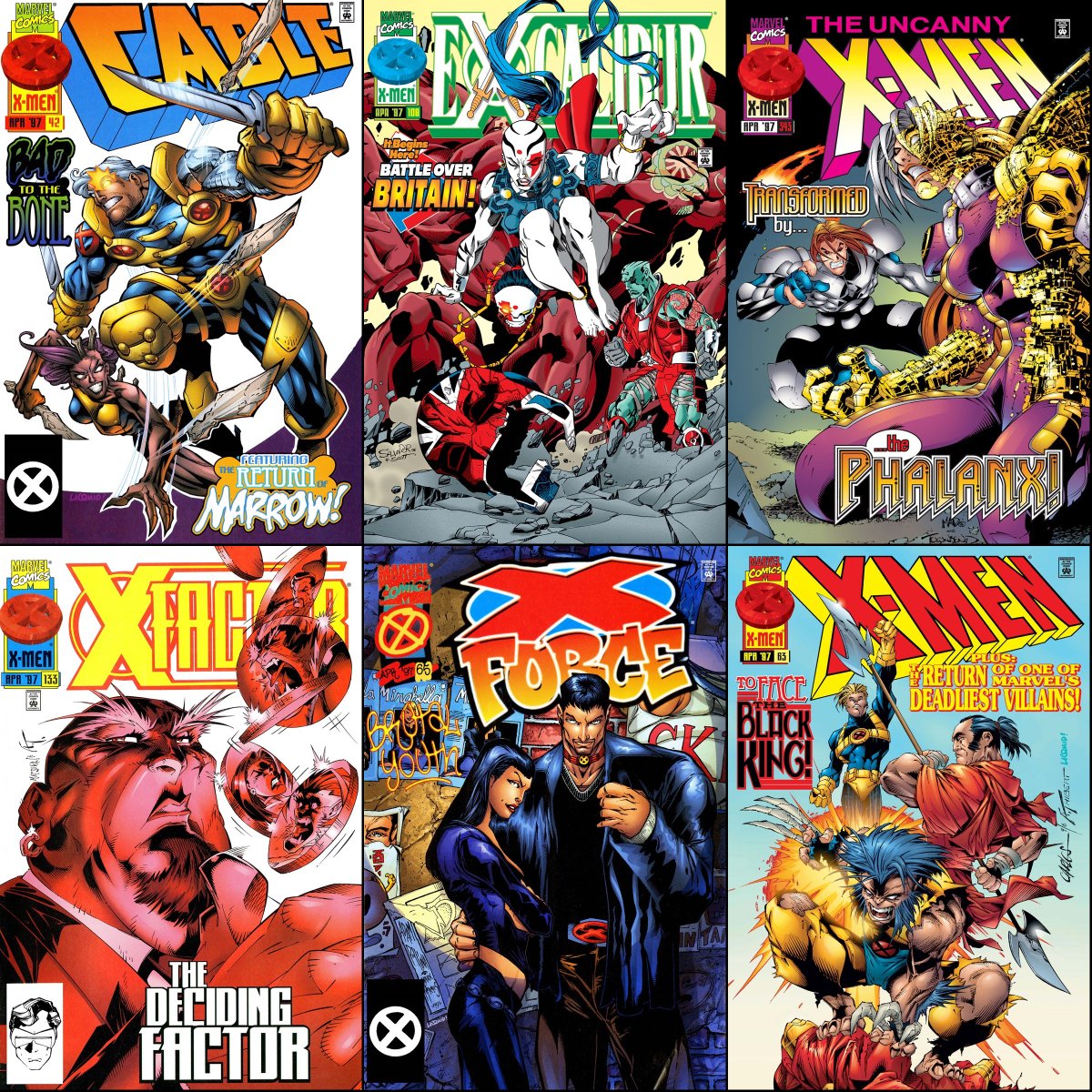 ClassicXMen's tweet image. X-books that were on sale with cover dates of April 1997.