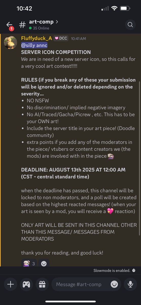 Fluffyduck_A's tweet image. ART CONTEST HAPPENING IN DOODLE COMMUNITY DISCORD SERVER!!
If you want the link let me know in replies