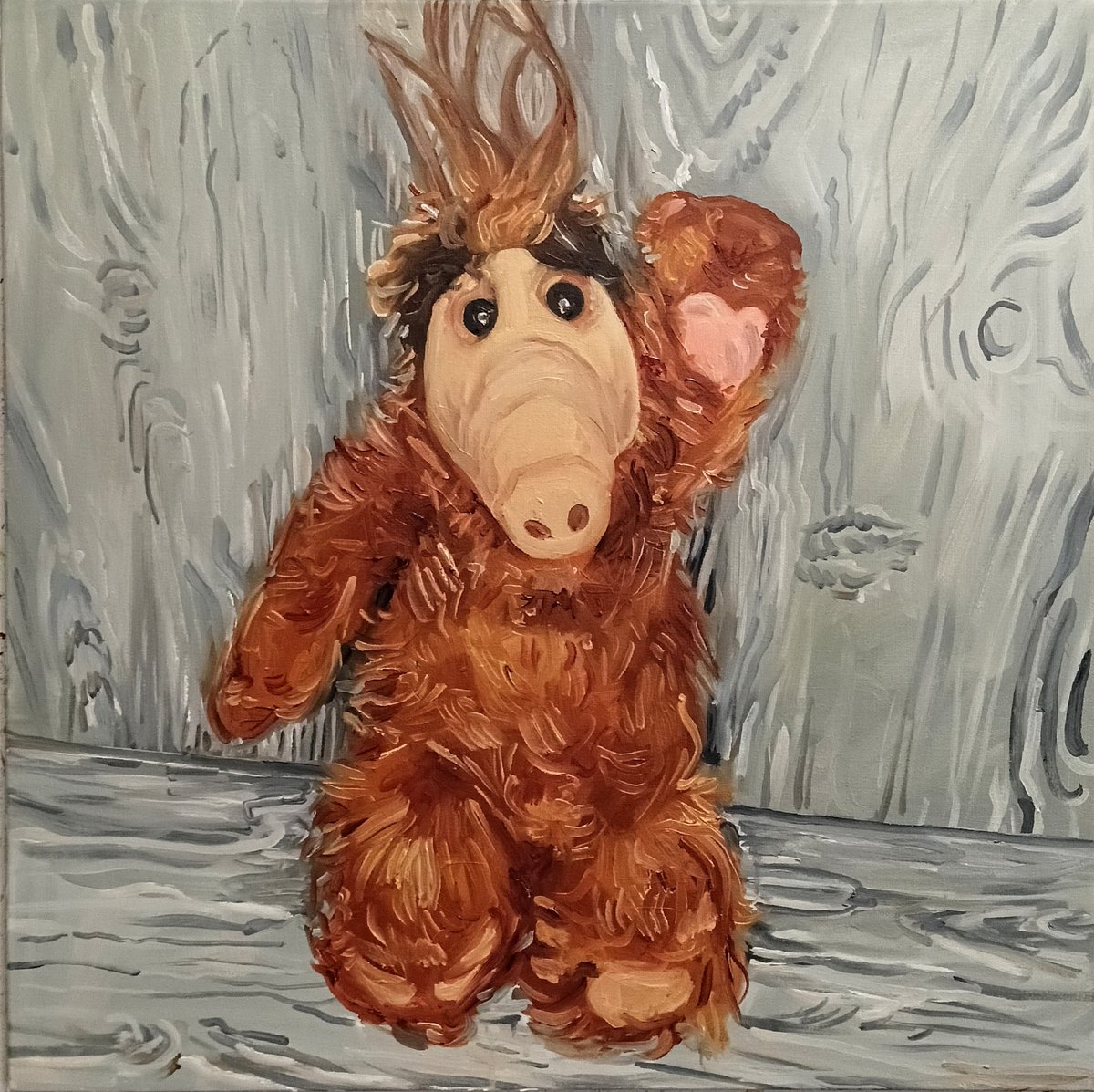 🛸💕🌹🙀My childhood crush : ALF

60 x 60 cm,oil on canvas,2025