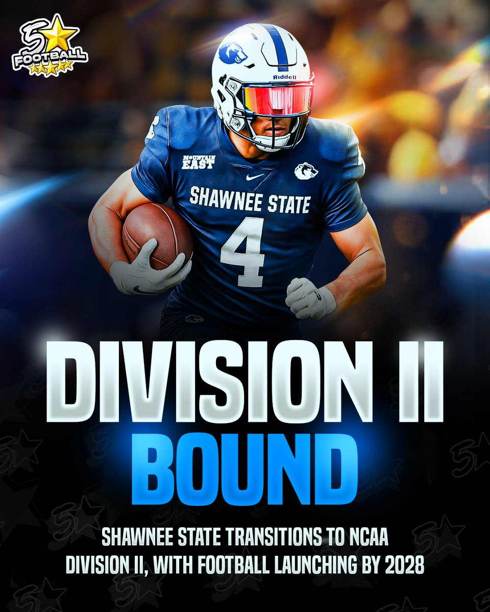 5StarFBRecruits's tweet image. 🚨 NEWS - Shawnee State is officially headed to NCAA Division II, with football kicking off no later than 2028 🏈📈
The Bears are building from the ground up, aiming to make an immediate impact as they enter the Mountain East Conference and bring football to campus for the first…