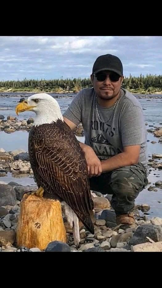 My cousin hand made Cedar wood carving EAGLE , 👍