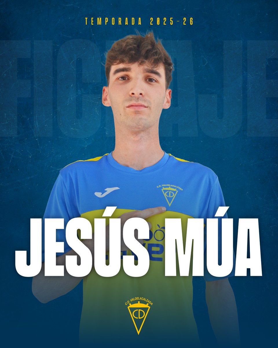 CDValdelacalzad's tweet photo. ✅ OFICIAL | Jesús Múa

Jesús Sánchez 'Múa' refuerza la defensa del #CDValdelacalzada.

⚔️ El central poblanchino de 25 años llega al Municipal procedente de CD San Serván.

👋 ¡Bienvenido a tu nueva casa y mucha suerte, Jesús!

#BienvenidoMúa #LaVaraSí https://t.co/h5QMkwvcbu