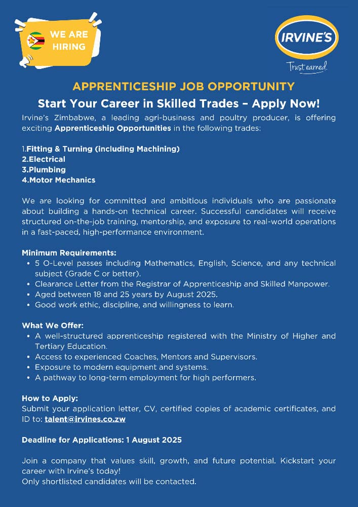Apprenticeship alert.