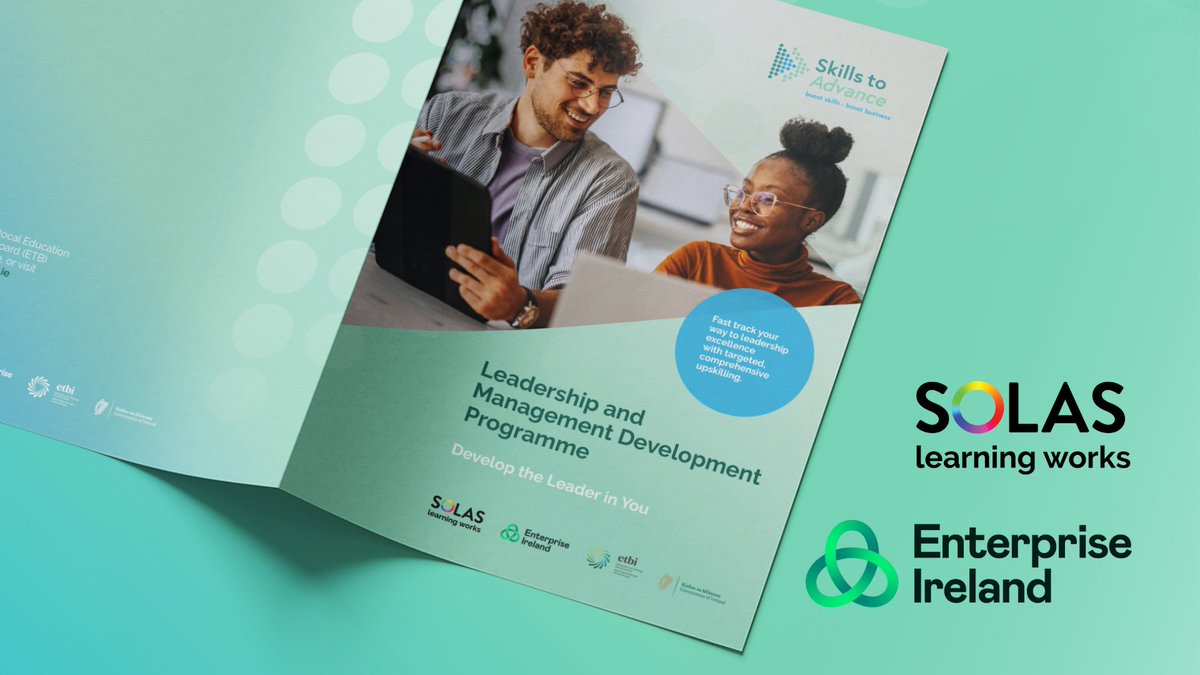 Entirl's tweet image. Enterprise Ireland and SOLAS recognise the need to increase leadership and management skills in SMEs to drive their growth. To deliver the upskilling necessary, a programme is now on offer to businesses under the #SkillsToAdvance initiative.
Find out more shorturl.at/0jce1