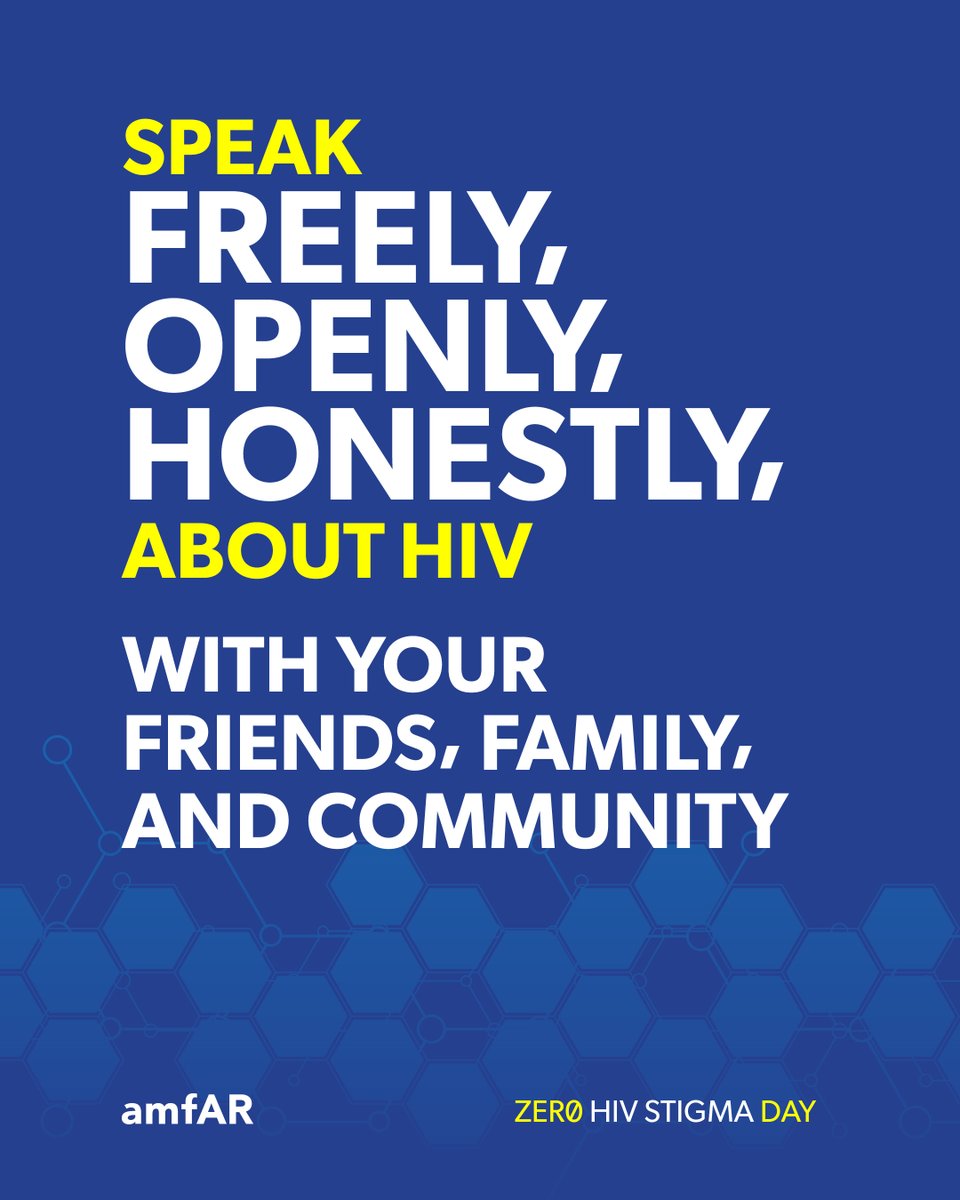 amfAR's tweet image. HIV, like the flu or a cold, is caused by a virus—but only HIV carries a stigma. This Zero HIV Stigma Day, let’s break it one conversation at a time. Learn more and find testing resources at amfar.org.