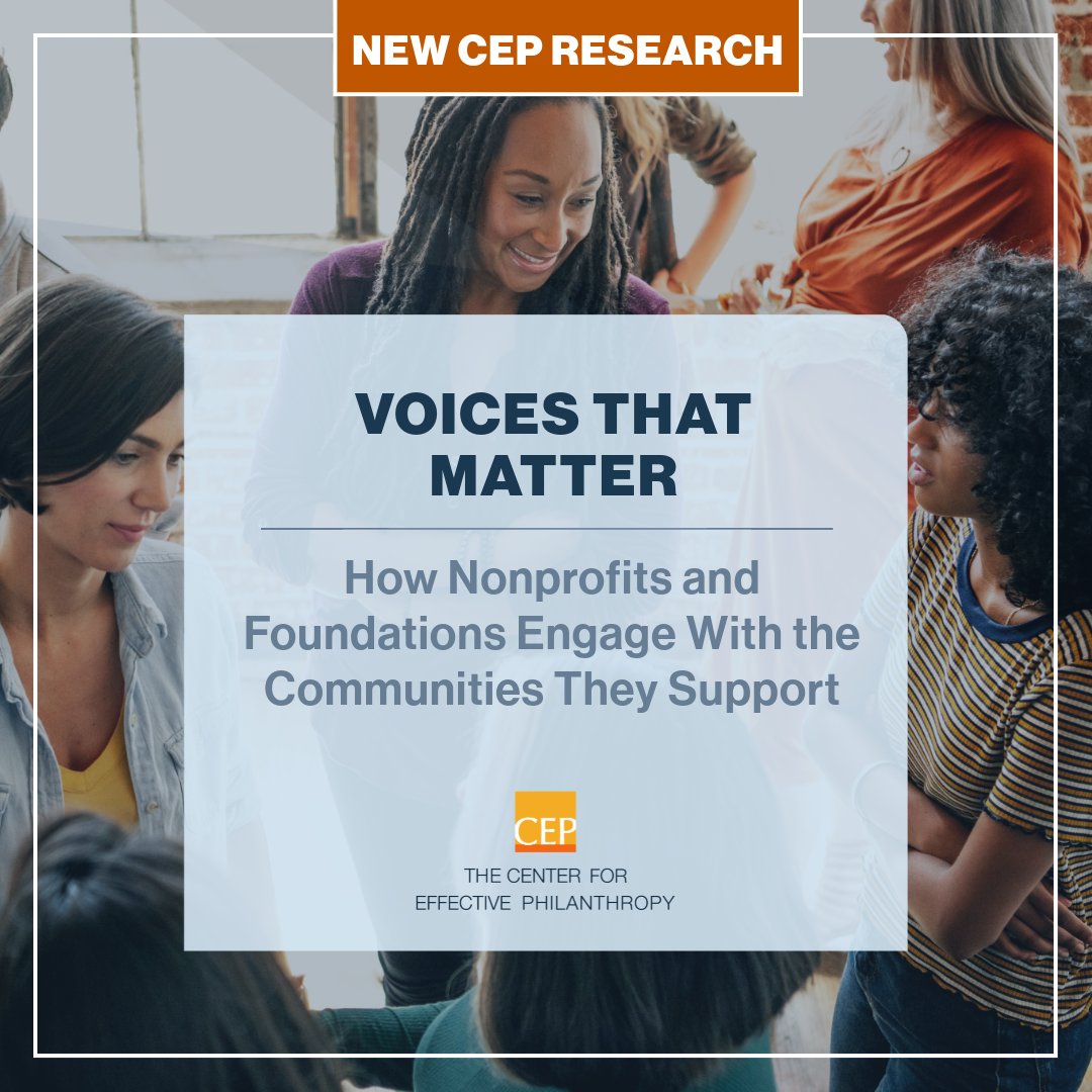 PACEfunders's tweet image. Are foundations effectively supporting the community feedback they rely on? @CEPData's "Voices That Matter" examines the listening practices of both funders and nonprofits and where there is a gap between funder self-perceptions and nonprofit experiences: bit.ly/voices-that-ma…