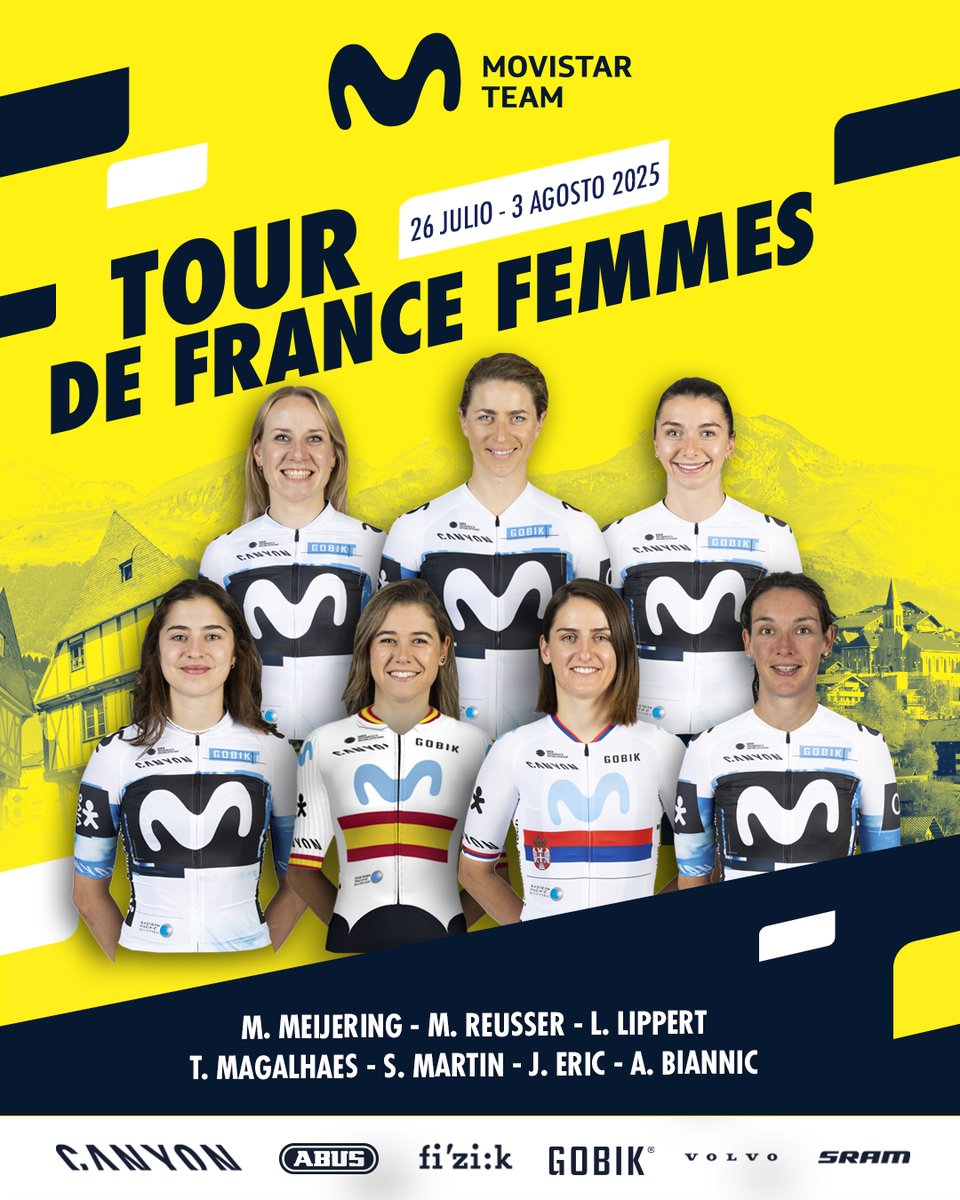 Movistar_Team's tweet image. 🇫🇷 #TDFF2025 - 💁♀️ ¡Este sábado nos vemos en Vannes!
Movistar Team anuncia a su equipo femenino para @LeTourFemmes
✍️ Noticia ampliada:
ESP: bit.ly/4nZ5c6x
ENG: bit.ly/4nWNqRc
#RodamosJuntos I @movistar_es I #WatchTheFemmes