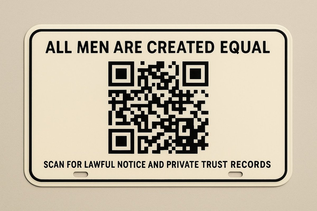 Exiting12DJail's tweet image. The QR Plate: A Living Flag of Divine Jurisdiction.
How to Stand, Travel, and Give Lawful Notice Without Saying a Word.
The system uses QR codes for everything, ingredients, allergens, and GMO status. The courts uphold these scans as valid constructive notice.
So, what happens…