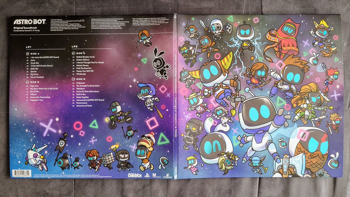 WandererHour's tweet image. Astro got the vinyl edition its excellent soundtrack deserves with beautiful packaging art by @spacecoyotl 🎵
#AstroBot