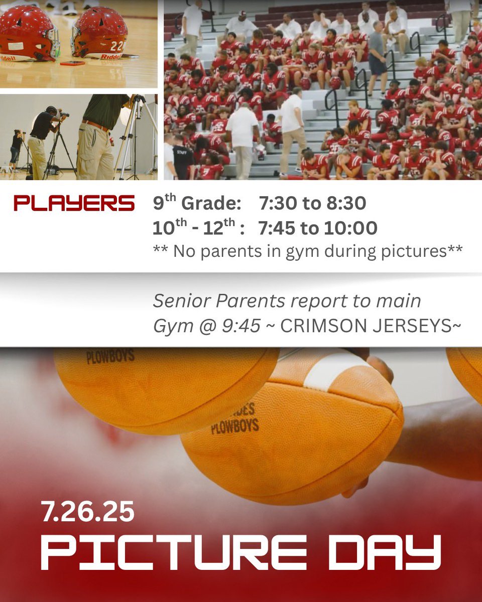 Lowndes Football (@lhsvikingsfb) on Twitter photo Reminder 📆
Picture day for 9th-12th is Saturday, July 26th in the main gym. Please view the graphic for reporting times + further details! 🏈
#COMPETE
#EARNit
#GCL Reminder 📆
Picture day for 9th-12th is Saturday, July 26th in the main gym. Please view the graphic for reporting times + further details! 🏈
#COMPETE
#EARNit
#GCL