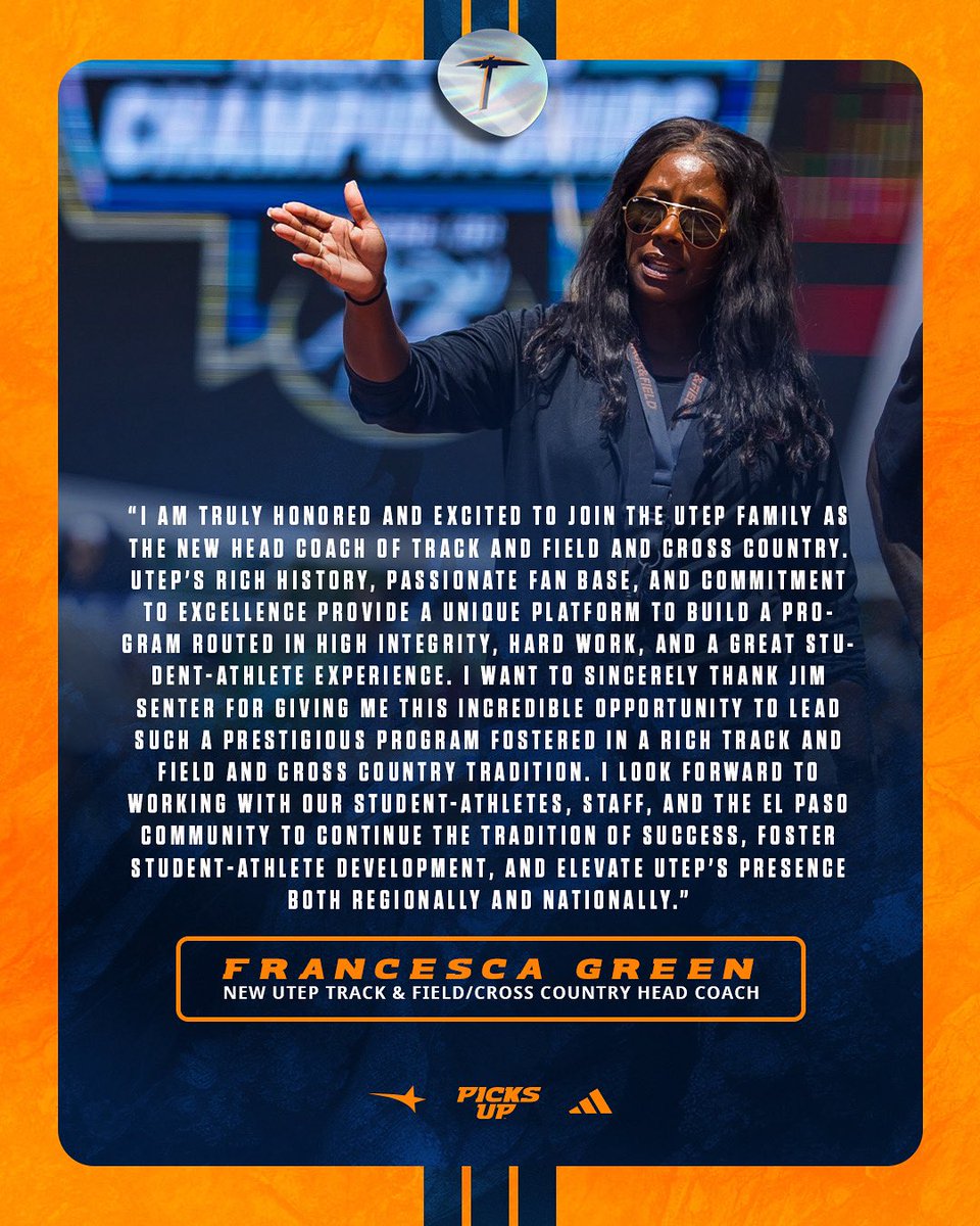 UTEPTrack's tweet image. A NEW ERA of UTEP Track & Field and Cross Country is upon us ๐ซก
#PicksUp โ๏ธ๐ฝ | @Franchise2121