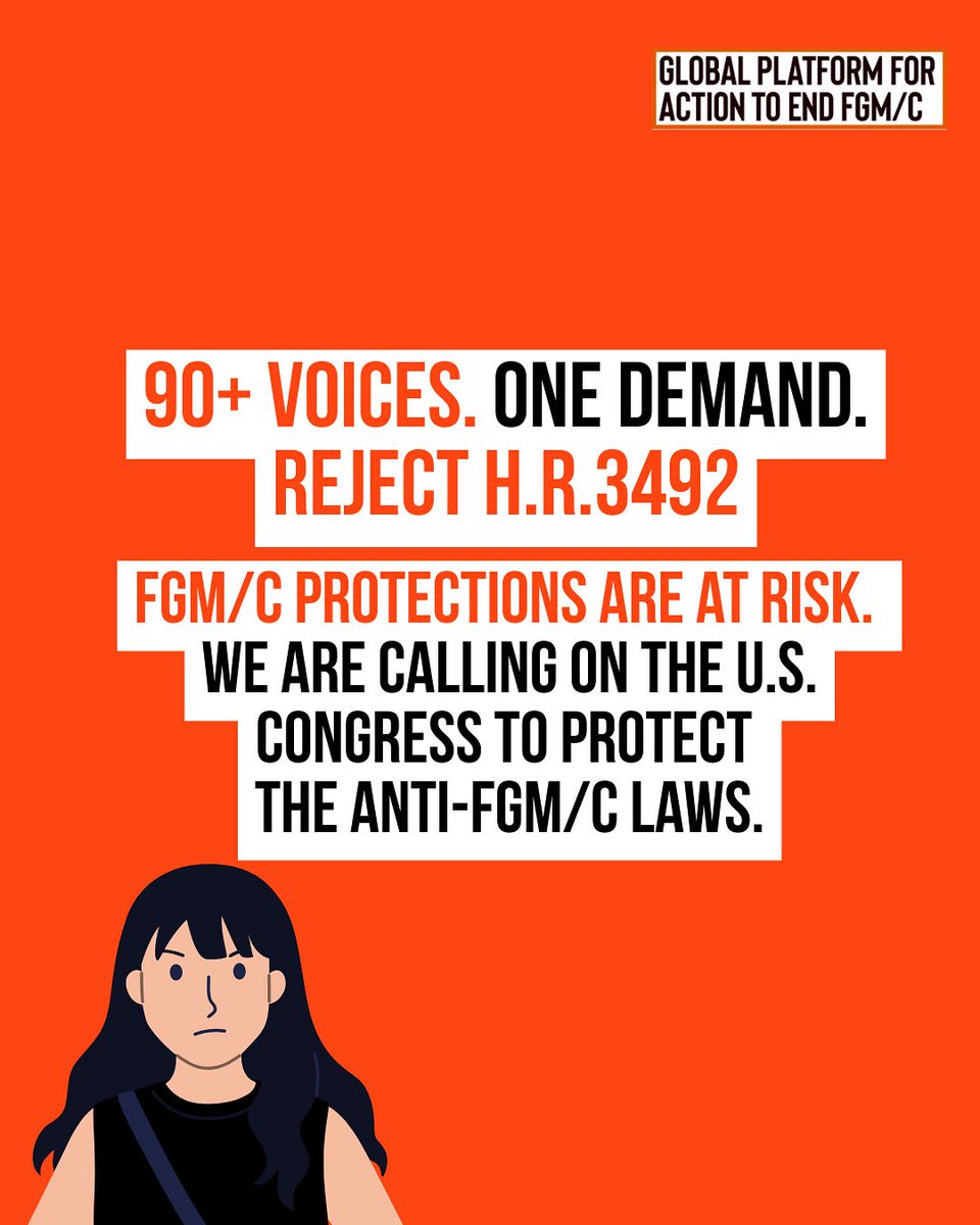 Over 90 orgs across the U.S. and globe are standing up to protect the integrity of the federal law against #FGM/C.

H.R. 3492 dangerously conflates a violent human rights abuse with evidence-based, consent-driven gender-affirming care: endfgmnetwork.org/blog/the-u-s-m…

We #RejectHR3492