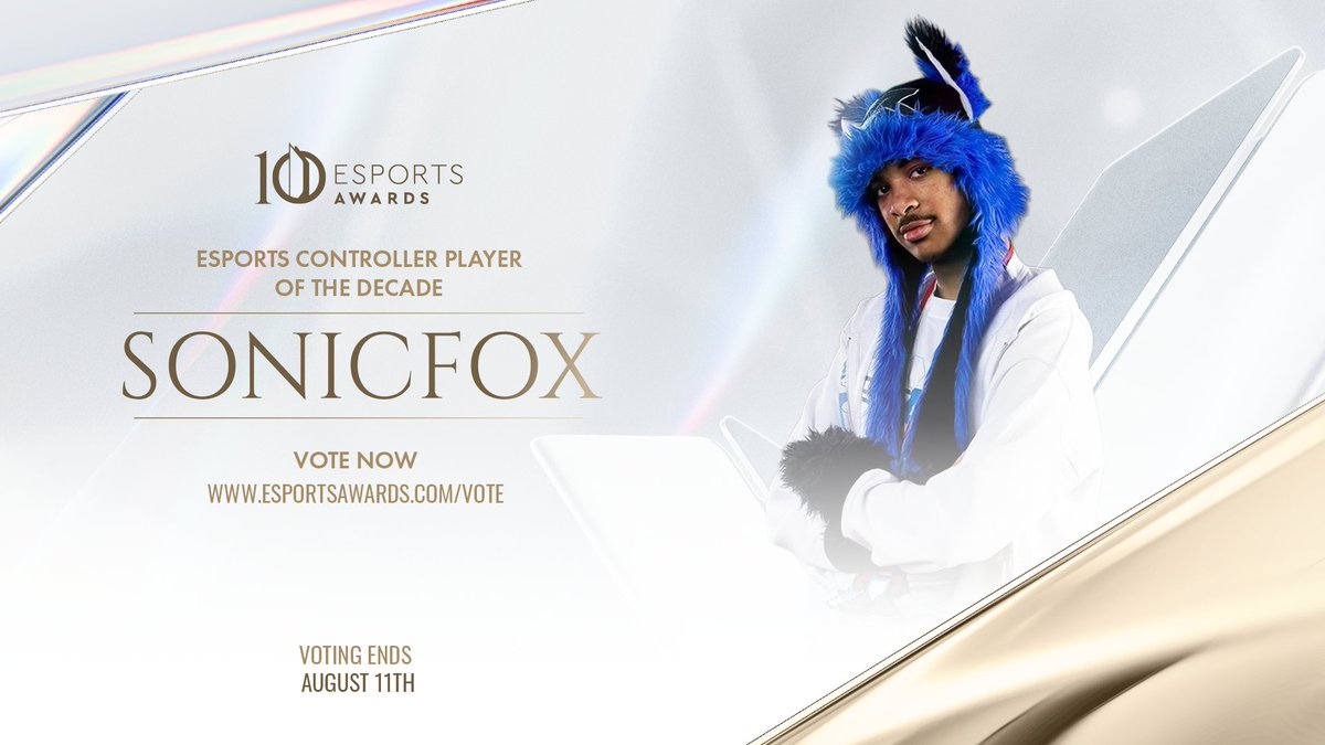 esportsawards's tweet image. Vote for your favorite nominee of the Esports Controller Player of the Decade award.
@scump
@SonicFox
@SimpXO
Remember, you can VOTE EVERY DAY, once a day.
✅ Vote now: esportsawards.com/vote/
Voting closes on August 11th