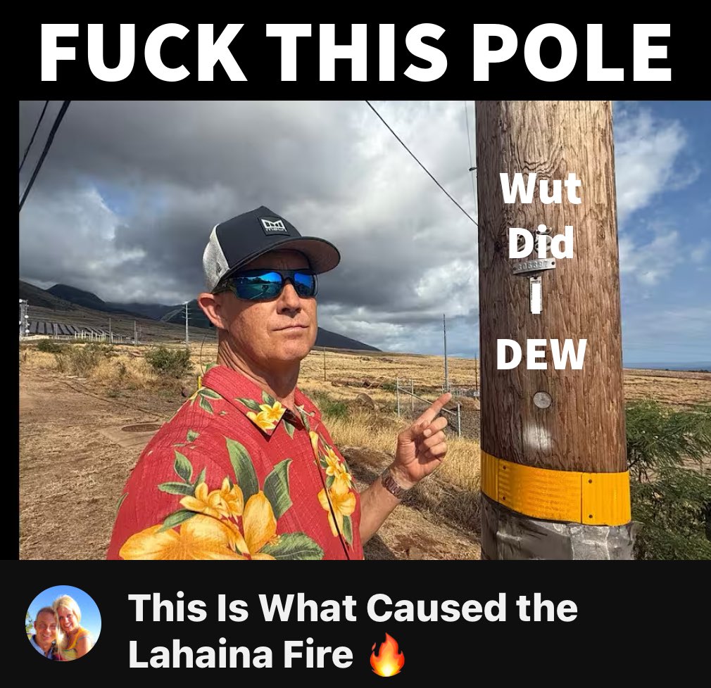 Octavia_FemAnon's tweet image. BREAKING: Man blames pole for Lahaina Fire 🔥 

#LahainaFire #Hawaii #Fire #wildfirecrisis #DEW #firewind 
#BREAKING