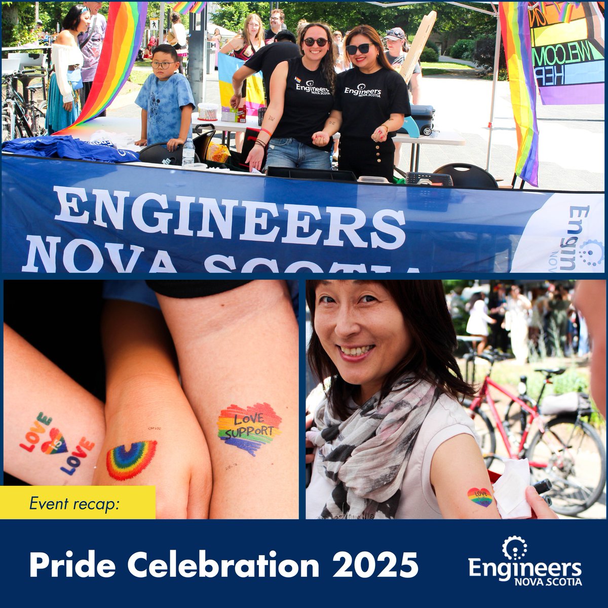 EngineersNS's tweet image. 🌈 Engineers Nova Scotia had a great time at Halifax Pride Parade 2025! From handing out fun temporary tattoos to cheering on the parade and connecting with many different communities—it was a beautiful afternoon celebrating diversity and inclusion.