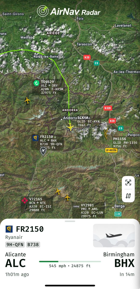 FlightEmergency's tweet image. Ryanair flight FR2150

ALC- BHX

Squawking 7700 (emergency)

@AirNavRadar