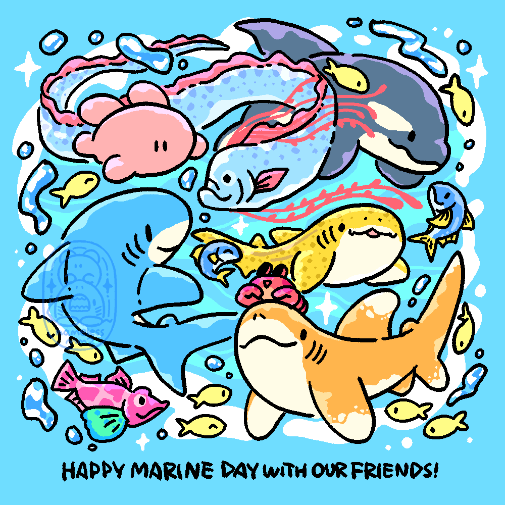 namelessmm2's tweet image. ハッピー海の日🌊🫧
#海の日 #イラスト #illustration