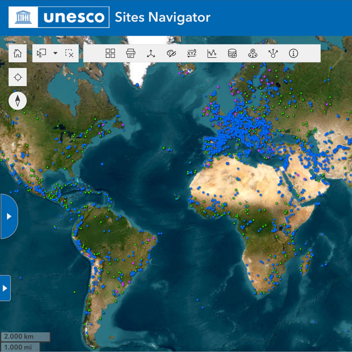Explora el mundo con datos geoespaciales gracias al Navegador de Sitios de la UNESCO:

Mapea, analiza y sigue de cerca los sitios del Patrimonio Mundial, Reservas de biosfera y Geoparques mundiales. Una herramienta clave para proteger nuestro planeta.

whc.unesco.org/en/wh-gis/