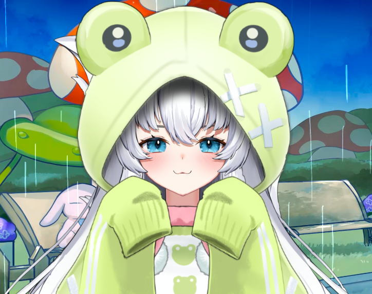 Lumituber's tweet image. Kero kero~🐸
It's rainy and thundering today! 💦
twitch.tv/lumituber