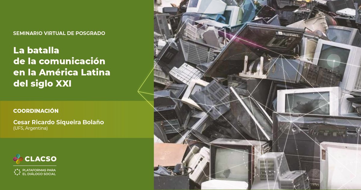 _CLACSO's tweet image. 📢 #SeminarioVirtual | La batalla de la comunicación en la América Latina del siglo XXI
🗓 Comienza en septiembre 2025
📝 ¡Inscripciones abiertas!
🎙️ ¿Qué alternativas puede proponer el Sur Global frente al dominio de las plataformas digitales y las industrias culturales…