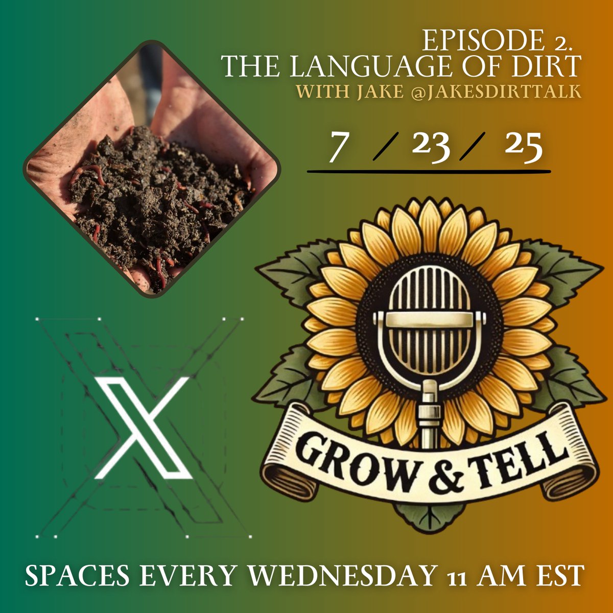 RealRobinBasil's tweet image. Join me this Wednesday at 11AM EST on @XSpaces for a conversation with @JakesDirtTalk, third-generation organic gardener and modern-day naturalist.
We’ll dig into soil health, garden wisdom, quirky haikus, and the deeper meaning of growing slow. From pumpkin vines and potato…