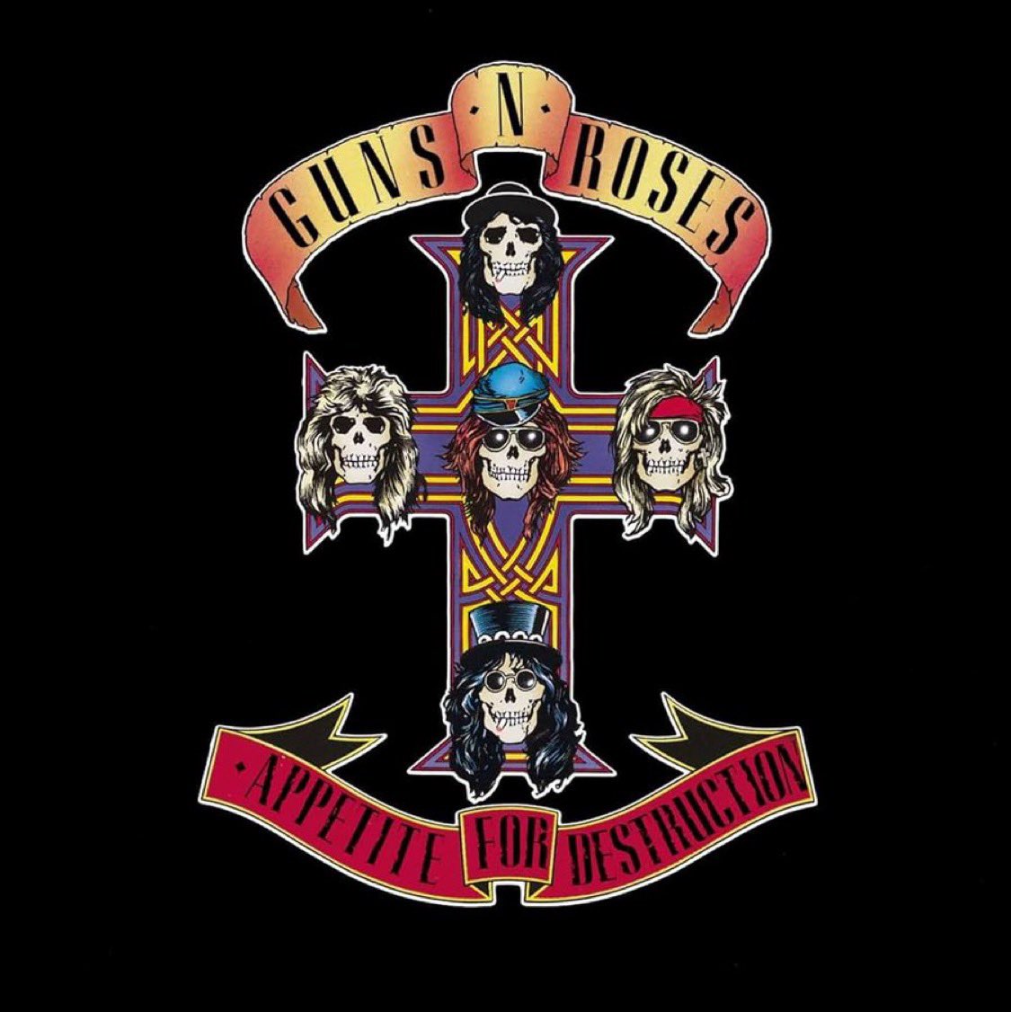 historyrock_'s tweet image. On this day 38 years ago, Guns N' Roses released the album "Appetite For Destruction"