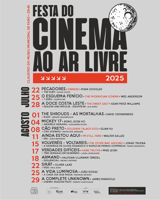 CCDR ALGARVE, I.P. - Unidade de Cultura (@culturaalgarve) on Twitter photo 𝗙𝗲𝘀𝘁𝗮 𝗱𝗼 𝗖𝗶𝗻𝗲𝗺𝗮 𝗮𝗼 𝗔𝗿 𝗟𝗶𝘃𝗿𝗲 𝗲𝗺 𝗙𝗮𝗿𝗼
Promovida pela <a href="/CineClubeFaro/">CineClube de Faro</a>, com apoio da <a href="/CCDR_Algarve/">CCDR ALGARVE, I.P.</a>, I.P., as fitas estão de regresso a #Faro
+INFO: cineclubefaro.pt/programacao
#AlgarveFazBem #CCDRALGARVE #Cultura #CulturaAlgarve #Cinema 𝗙𝗲𝘀𝘁𝗮 𝗱𝗼 𝗖𝗶𝗻𝗲𝗺𝗮 𝗮𝗼 𝗔𝗿 𝗟𝗶𝘃𝗿𝗲 𝗲𝗺 𝗙𝗮𝗿𝗼
Promovida pela <a href="/CineClubeFaro/">CineClube de Faro</a>, com apoio da <a href="/CCDR_Algarve/">CCDR ALGARVE, I.P.</a>, I.P., as fitas estão de regresso a #Faro
+INFO: cineclubefaro.pt/programacao
#AlgarveFazBem #CCDRALGARVE #Cultura #CulturaAlgarve #Cinema