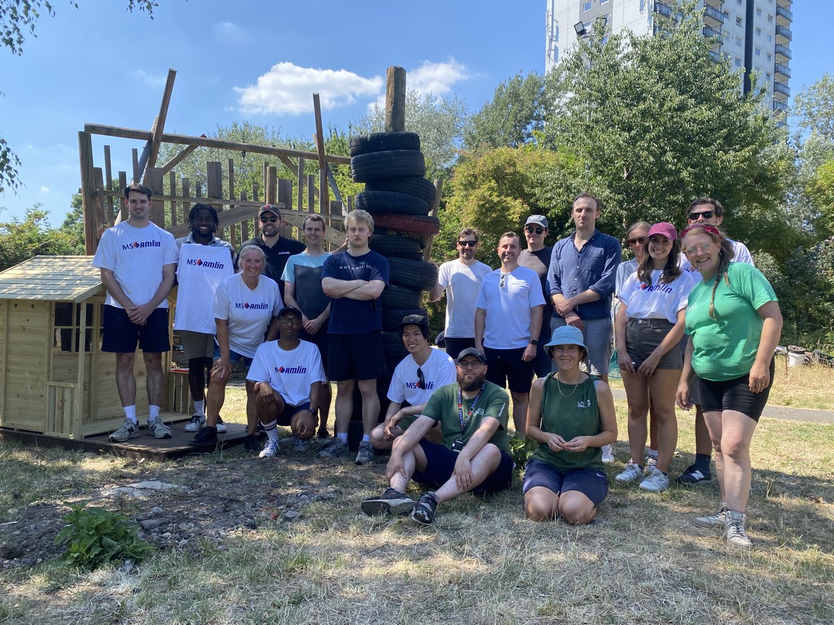 🙏We want to give a big THANK YOU to <a href="/MS_Amlin/">MS Amlin</a> for volunteering at Hackney Marsh Adventure Playground

The group helped with
🔨Building a climbing frame &amp; play structures
🧹Tiding up 
🎨Painting

Thanks for giving your time &amp; energy, especially during the hot weather💜