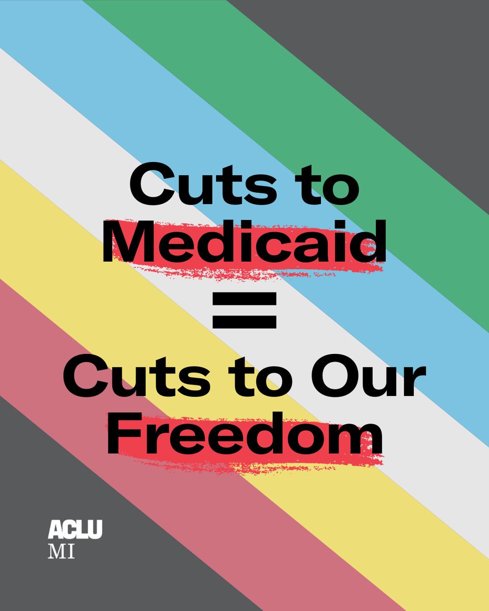 ACLUofMichigan's tweet image. It's Disability Pride Month. There are many things to celebrate in the fight for disability rights, but the disability community faces much uncertainty due to Medicaid cuts. We will keep fighting to protect people with disabilities & for a more inclusive society. #DisabilityPride