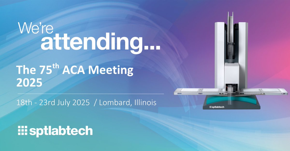 SPTLabtech's tweet image. Curious about nanoscale organic compound crystallization?

Join us today at the 75th ACA Meeting and stop by Booth 23 to explore how we’re advancing crystallization techniques. 

📆 July 18-23

#ACAMeeting2025 #ProteinCrystallization #StructuralBiology #LabAutomation