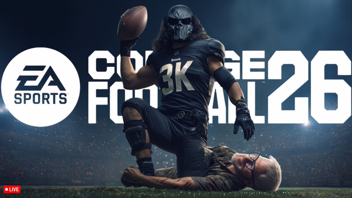 GrimmHollywood's tweet image. 🔴THE 3K is LIVE, GANG
We might be down 3-2 in this first to 10 series against @silverfoxgamr 🤝
But today miracles happen.
And today, College Football 26 never looked better.
Link in Bio 👆