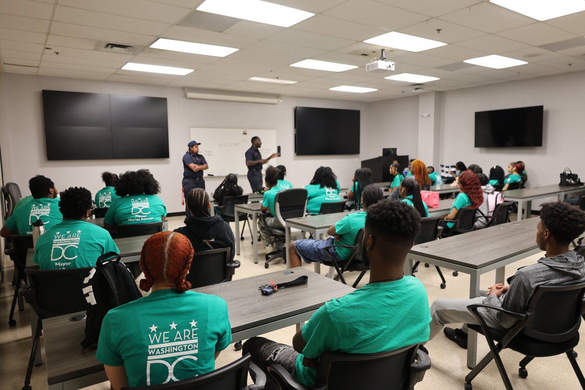 ServeDC's tweet image. Participants in ServeDC's Summer Youth Emergency Preparedness Academy (SYEPA) toured the DC Fire and EMS Training Academy. This year's cohort got a firsthand look at how our first responders operate and learned valuable lessons about emergency response and public safety.