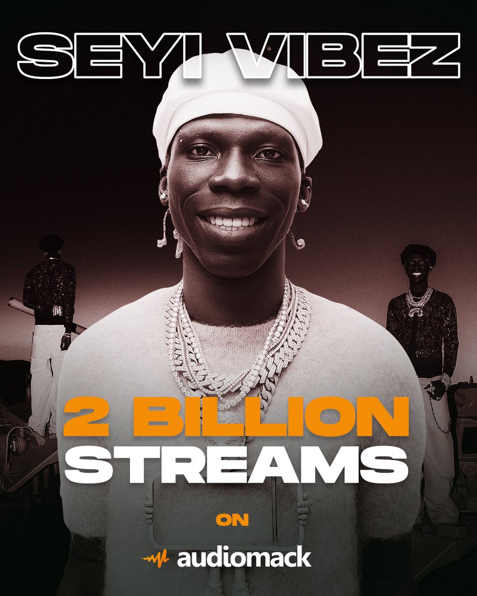 audiomackafrica's tweet image. .@seyi_vibez just hit 2 Billion streams on Audiomack 📈🏆
What’s your favourite track from him?
#SeyiVibez #2BillionStreams #Audiomack