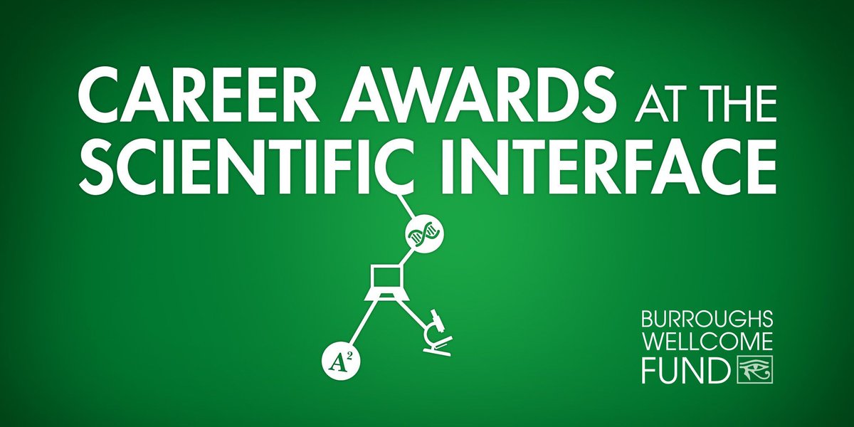 BWFUND's tweet image. Career awards - BWF;s Career Awards at the Scientific Interface offer $560K over 5 yrs to bridge postdoc and faculty work for interdisciplinary researchers in math, comp sci, physics & bio buff.ly/qobmmjP #bwfcasi