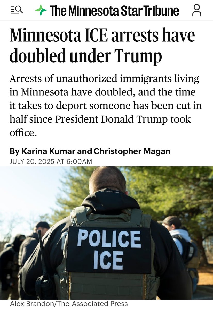 EricLuceroMN's tweet image. Illegal immigrant arrests = Doubled
Time to deport = Cut in half