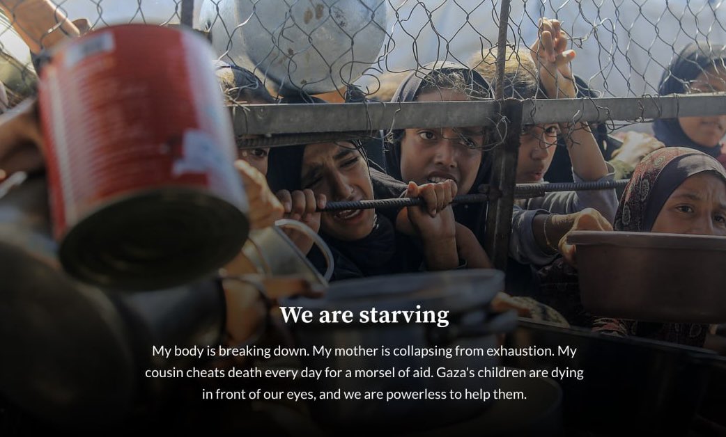 bentreyf's tweet image. Read this desperate plea by my colleague @ruwaidaamer8, written with what little energy she has left, then do something — anything in your power — to make this stop.
972mag.com/hunger-gaza-fo…