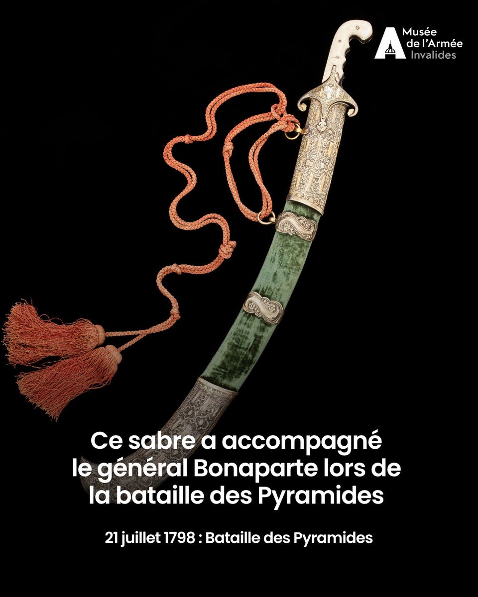 MuseeArmee's tweet image. [#CeJourLà] Le 21 juillet 1798 se déroula la bataille des Pyramides, lors de la campagne d&apos;Égypte menée par le général Bonaparte. ⚔️

Après ses premiers succès en Italie, le général Bonaparte est envoyé en Égypte par le Directoire pour combattre la domination des Mamelouks sur le…