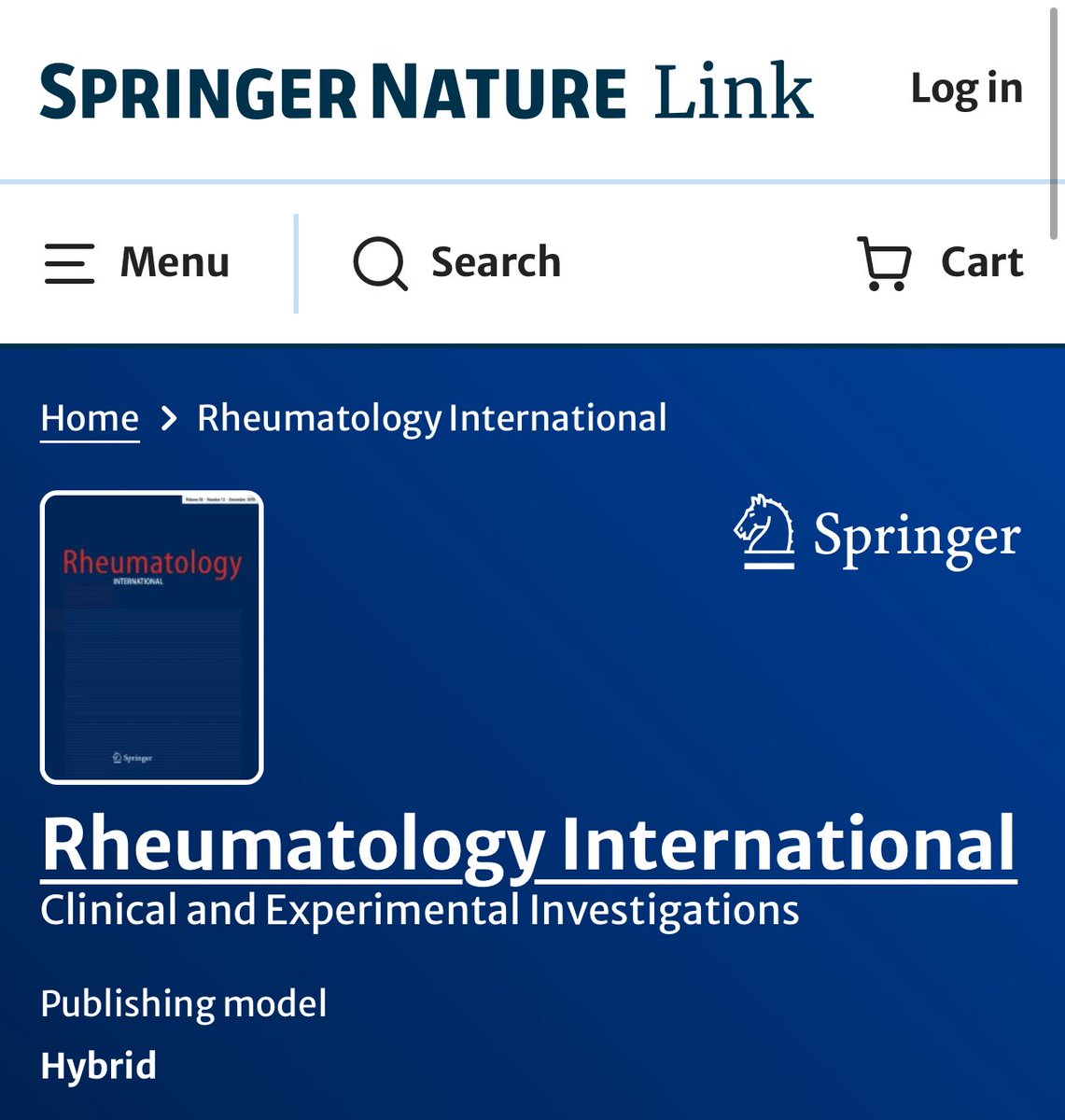 drkhalidalnaqbi's tweet image. 📢 If you’re in the field of rheumatology, I highly recommend following @Rheumatol_Int – the official account of the respected journal Rheumatology International.
It publishes high-quality, peer-reviewed research in arthritis and related diseases, with a strong focus on robust…
