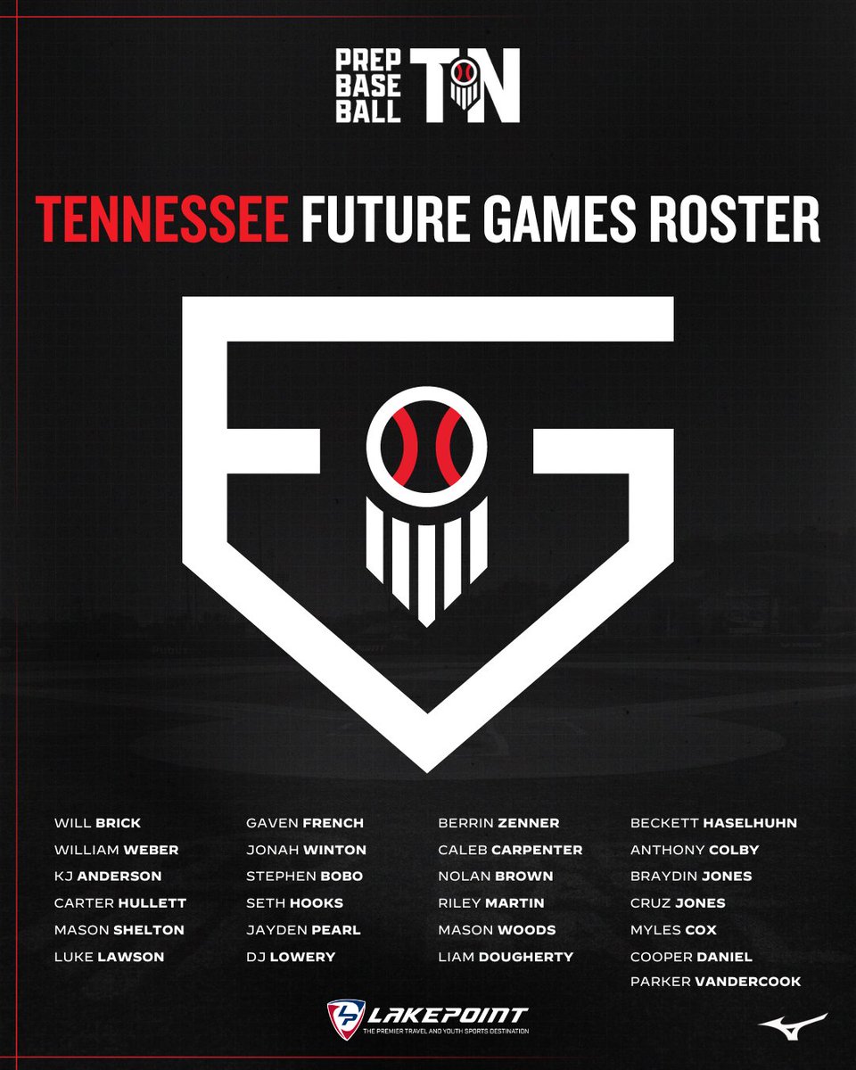 #𝐏𝐁𝐅𝐆𝟐𝟓: 𝐓𝐞𝐚𝐦 𝐓𝐞𝐧𝐧𝐞𝐬𝐬𝐞𝐞 🔥

+ Check out the players who are representing #TeamTennessee at the 2025 Prep Baseball Future Games in Emerson, GA over at LakePoint Sports!

Full roster, pitching rotations, game times and more. ⤵️

🔗: loom.ly/AvQsVYU