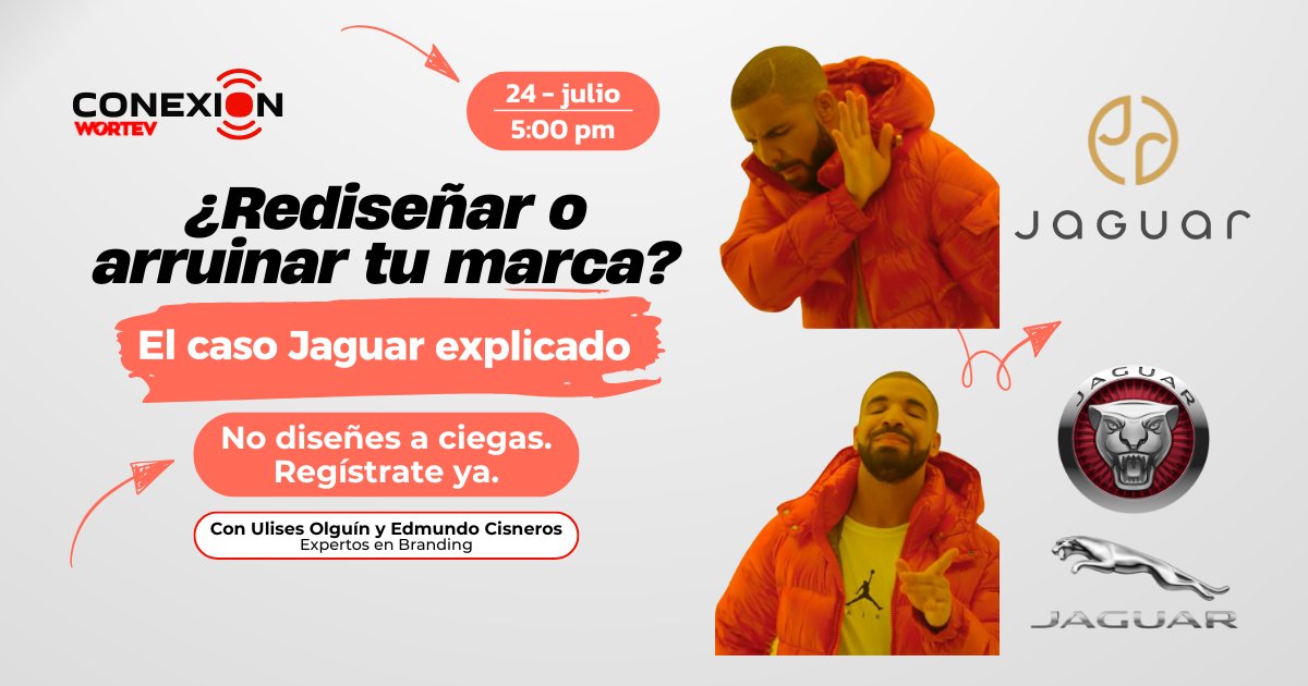 El nuevo logo de Jaguar dejó a todos preguntando:
¿qué estaban pensando?
En este webinar te damos nuestras teorías… y soluciones reales.
🧠 ¿Rediseñar o arruinar tu marca?
👉 f.mtr.cool/qtrxbxuell