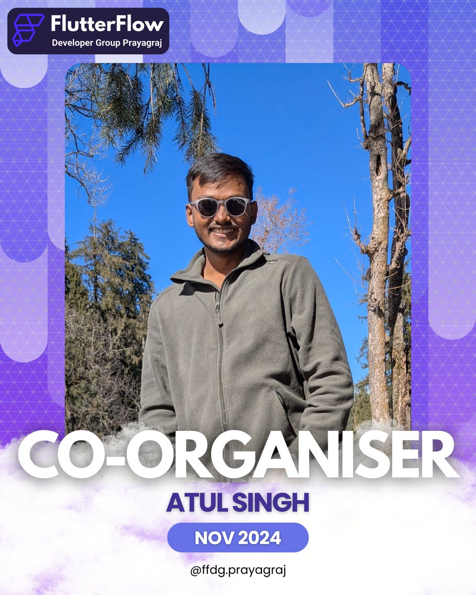 ffdg_prayagraj's tweet photo. ✨ Meet Co-Organizer Atul Singh! ✨
A techie with a soldier's discipline, Atul is a driving force in our community. He's dedicated to helping you turn ideas into apps—fast and with purpose. Say hi!
#FlutterFlow #FFDGPrayagraj #MeetTheTeam #Prayagraj #TechCommunity https://t.co/zzIP3bC4OF