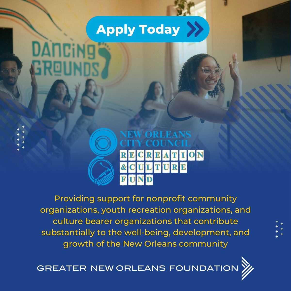 GNOFoundation's tweet image. We are proud to partner for the third year with the @NOLACityCouncil on the New Orleans Recreation and Culture Fund. The Fund provides support for nonprofit community organizations, youth recreation organizations, and culture bearer organizations that contribute substantially to…