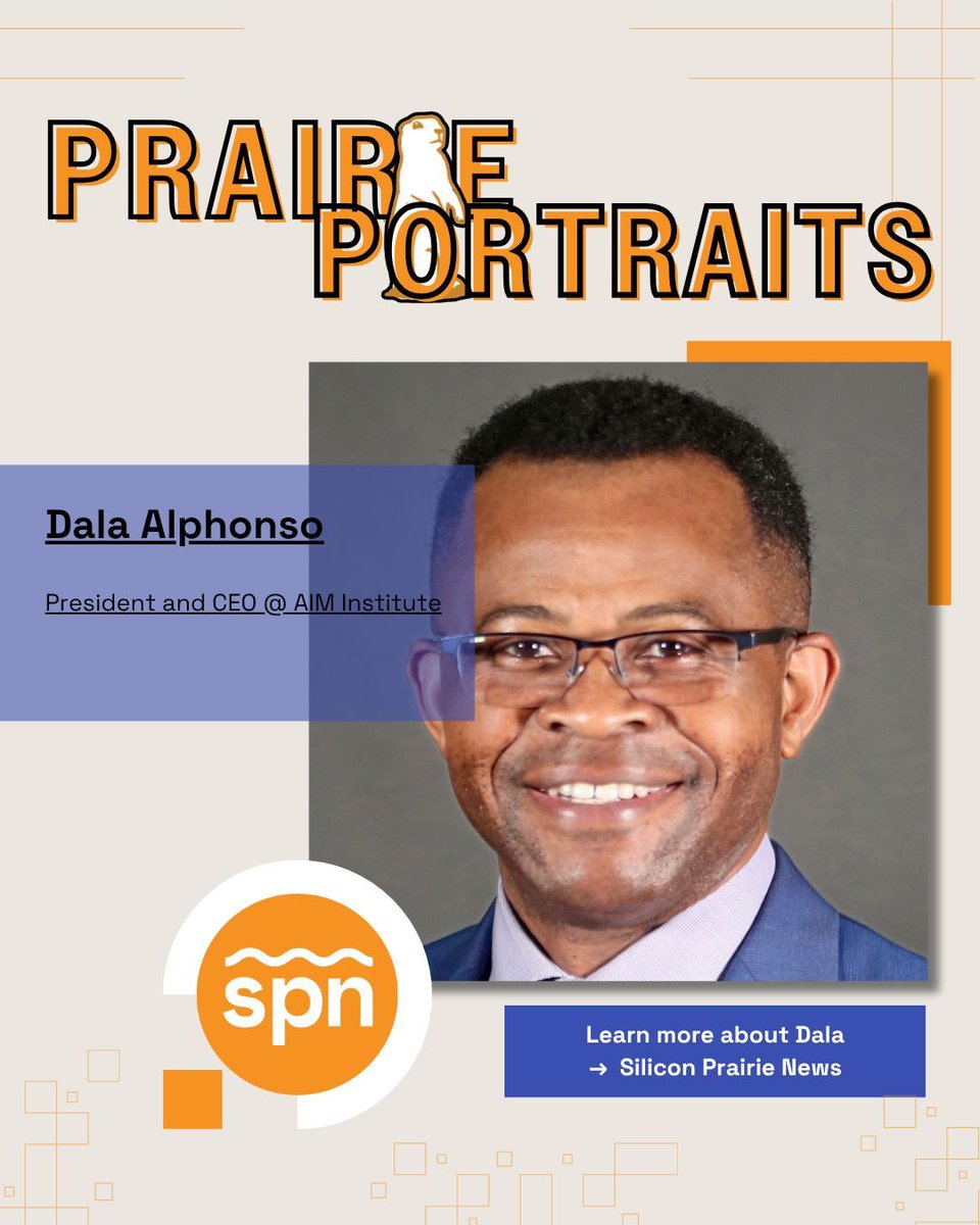 SiliconPrairie's tweet image. The Prairie Portraits series features founders, funders and community builders from Nebraska's innovation and entrepreneurship ecosystem.
Meet Dala Alphonso, President and CEO @AIMInstituteOMA 💻
buff.ly/PNOWMVj
#siliconprairie #nebraska #startups #innovation #tech