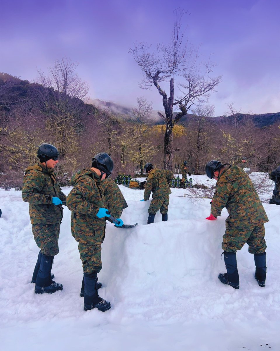 Ejercito_Chile's tweet image. Personal del Destacamento de Montaña N° 9 “Arauco” se desplegó en #Antillanca para desarrollar el periodo de Ambientación de Montaña Invernal. En la instancia tuvieron #InstrucciónyEntrenamiento en refugios de emergencia, y desplazamiento en nieve con esquí y raqueta.